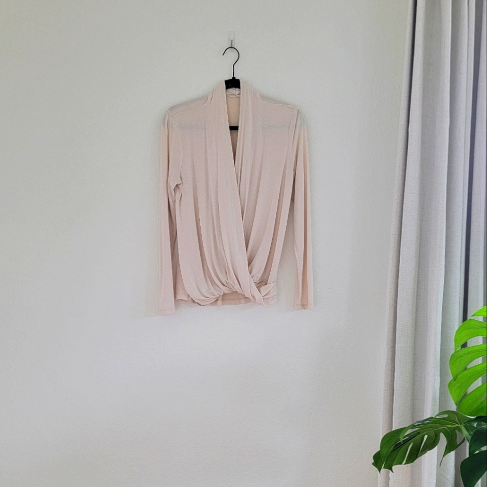Lush Soft Cream Drape Blouse